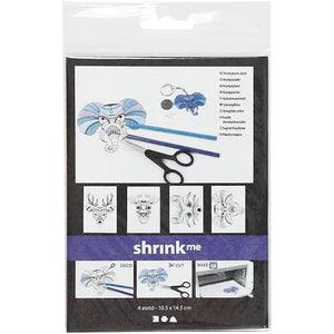 Shrink plastic sheets with motifs