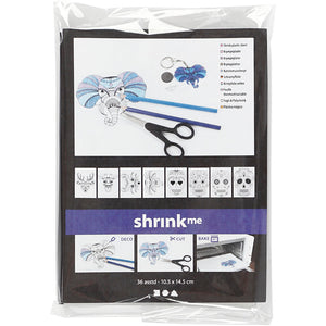 Shrink plastic sheets with motifs