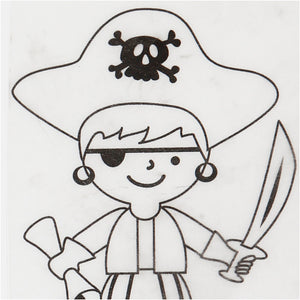 Shrink plastic sheets with motifs