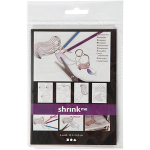 Shrink plastic sheets with motifs