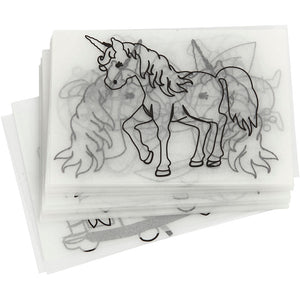 Shrink plastic sheets with motifs