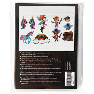 Shrink plastic sheets with motifs