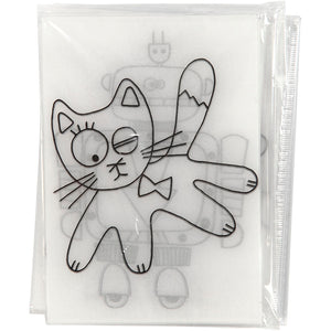 Shrink plastic sheets with motifs