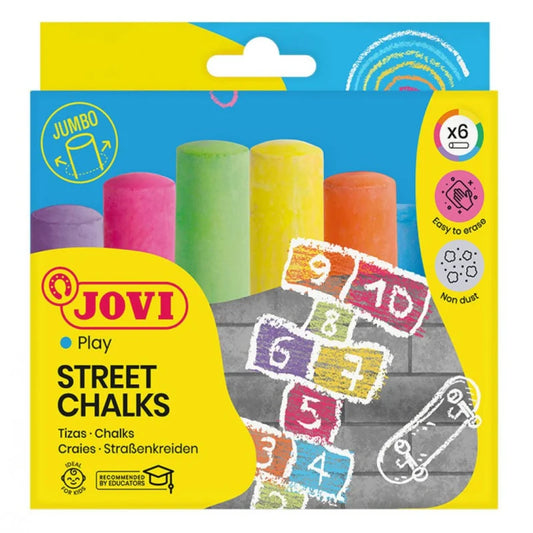 Jovi Jumbo Street Chalks (Pack of 6 Assorted Colours)