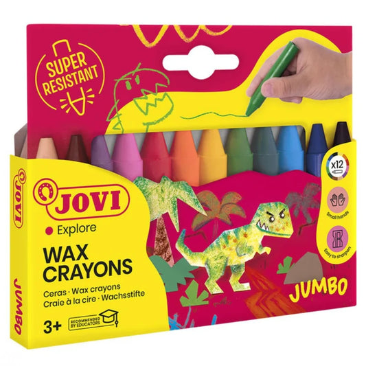 Jovi Jumbo Wax Crayons Set (12 Assorted Colours)