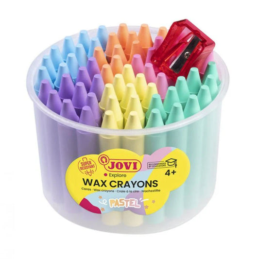 Jovi Wax Jumbo Jar of Wax Crayons - 60 Pastel Colours
