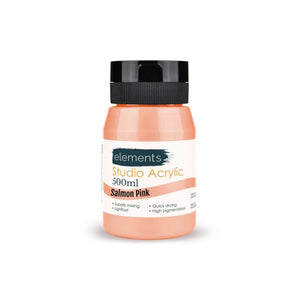 Elements 500ml Studio Acrylic Salmon Pink