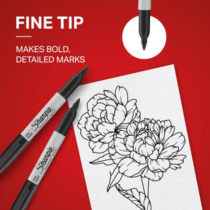 Sharpie 5 Fine Tip Markers Black