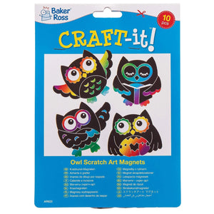 Owl Scratch Art Magnets (Pack of 10)