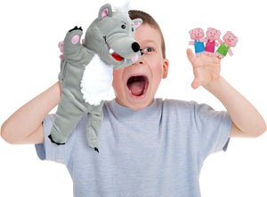 Fiesta Puppets - Big Wolf & 3 Little Pigs