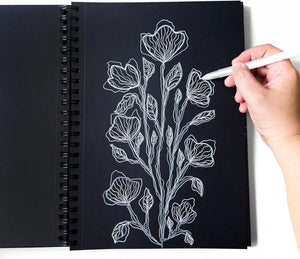 Elements Wire-O Black Sketch Book Black Paper Portrait - A3