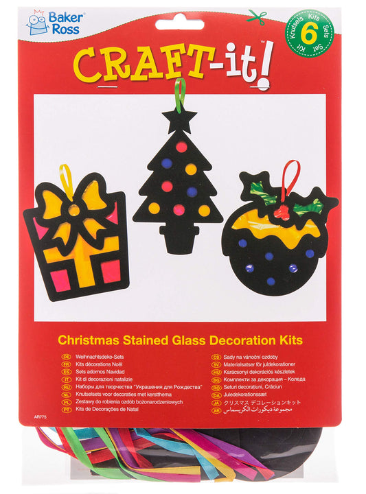Xmas Stained Glass Effect Decoration Kits (Pa