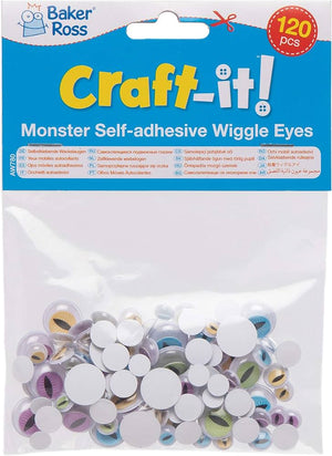 Monster Self-Adhesive Wiggle Eyes (Pack of 120)