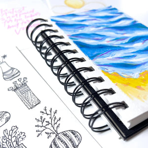 Elements Wire-O Hard Cover Sketch Book Black Portrait - A6
