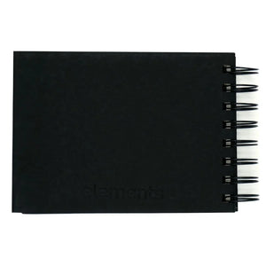 Elements Wire-O Hard Cover Sketch Book Landscape Black - A6