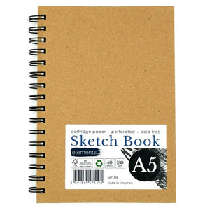 Elements Wire-O Hard Cover Sketch Book 180gsm Portrait - A5