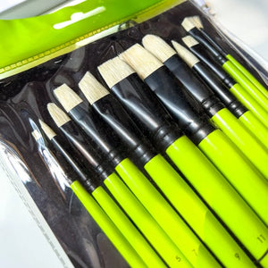 Create Green Long Handle Oil Brush Set (12 Pack)