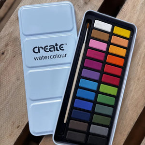 Create Watercolour Paint - 24 Paint Tin