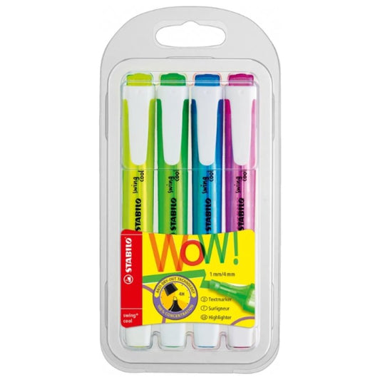 STABILO Swing Cool Wallet of 4 - Fluorescent Colours