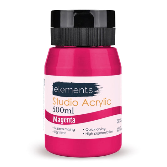 Elements Acrylic Paint - Magenta (500ml)