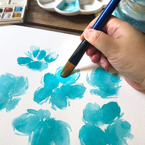 Create Blue Long Handle Watercolour Brushes Set (12 Pack)