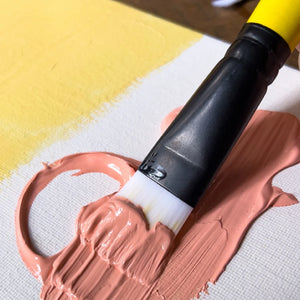 Create Yellow Long Handle Acrylic Brush Set (Pack of 12)
