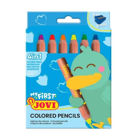 JOVI MY FIRST - Coloured Wooden Pencils (Pack of 6)