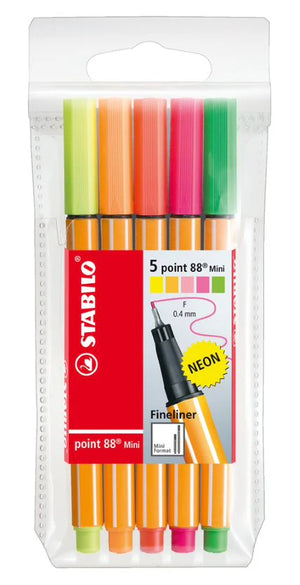  STABILO Point 88 Fineliner - Wallet of 5 