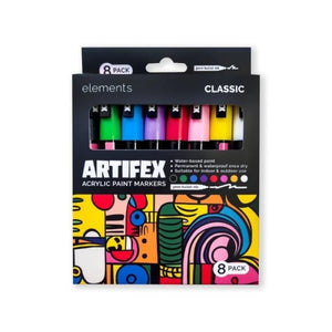 Elements Artifex Acrylic Markers 2-3mm - Classic (8 Pack)