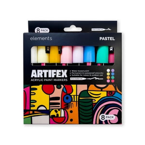 Elements Artifex Acrylic Markers 2-6mm - Pastel (8 Pack)