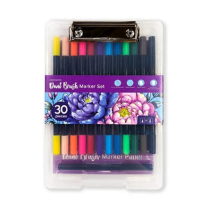 Elements Dual Brush Tip Marker Set (30 Pieces)
