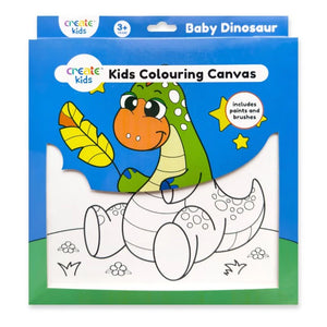 Create Kids Colouring Canvas - Baby Dinosaur