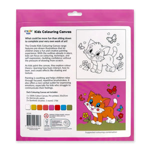 Create Kids Colouring Canvas - Cute Kitten