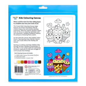 Create Kids Colouring Canvas - Kawaii Dessert
