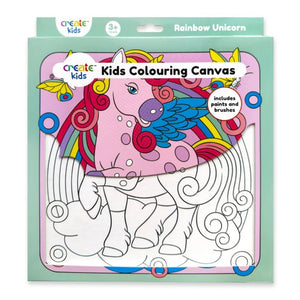 Create Kids Colouring Canvas - Rainbow Unicorn
