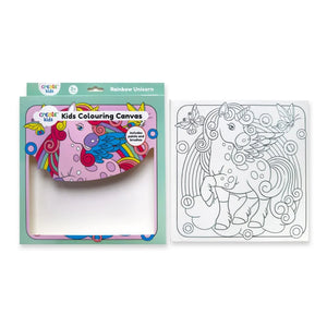 Create Kids Colouring Canvas - Rainbow Unicorn