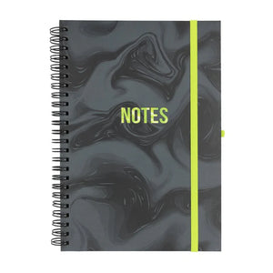 Helix Oxford Spiral Notebook A5 - Marble Black/Green