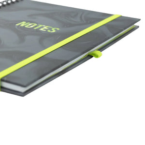 Helix Oxford Spiral Notebook A5 - Marble Black/Green