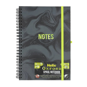 Helix Oxford Spiral Notebook A5 - Marble Black/Green
