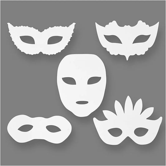 Masquerade Masks, H: 8.5-19 Cm, W: 15-20.5 Cm, 16