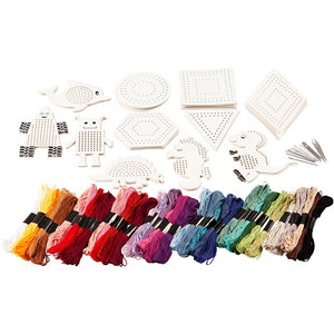 Embroidery figures with embroidery yarn