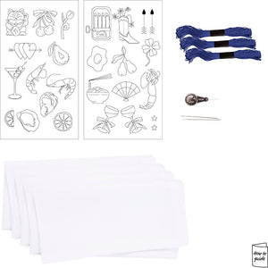 Craft Kit Embroidery - Off White Table Napkins