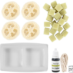 Craft Kit Soap Making, Loofah, olive green, 1 pack