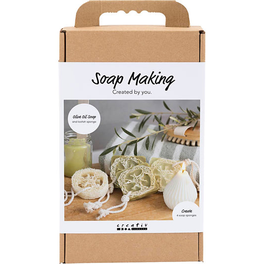 Craft Kit Soap Making, Loofah, olive green, 1 pack