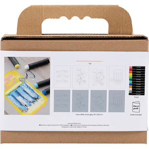 Mini Craft Kit - Oil Pastels Fish & Shellfish