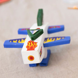 Mini Craft Kit Painting - Airplane Blue/Green Harmony