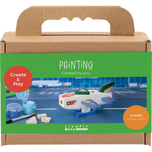 Mini Craft Kit Painting - Airplane Blue/Green Harmony