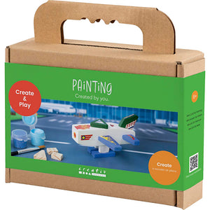 Mini Craft Kit Painting - Airplane Blue/Green Harmony