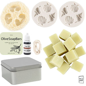 Mini Craft Kit Soap Making - Seashells Olive Green