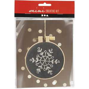 Mini Craft Kit Embroidery - Grey Snowflake 